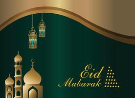 eid Mubarak prima diseño. lujoso eid Mubarak antecedentes vector. eid tarjeta diseño vector