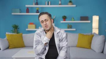 Man with sore throat. video