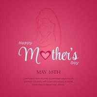 Mothers Day May 10th with silhouette of baby and mother illustration on isolated background vector