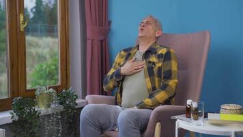Man with chest pain. video