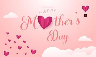 Happy Mother's Day May 10th with a love color tone scene on an isolated background vector