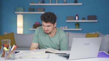 Male student who loves to read. video