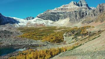 aereo Visualizza di wenkchemna picco nel autunno. video