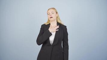 Sneezing business woman. video