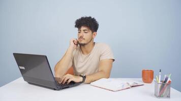 Man chatting on laptop. video