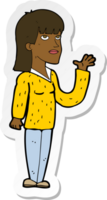 sticker van een cartoonvrouw die uitlegt png