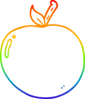 rainbow gradient line drawing of a cartoon apple png