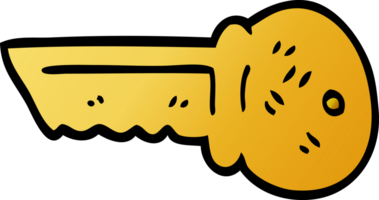 cartoon doodle gold key png