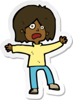 sticker of a cartoon unhappy person png