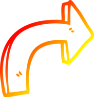 cold gradient line drawing of a cartoon directing arrow png