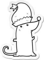 sticker of a cartoon rat wearing christmas hat png