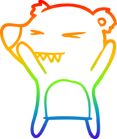 arcobaleno pendenza linea disegno di un' arrabbiato orso cartone animato png