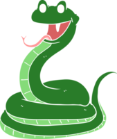 serpiente feliz de dibujos animados de estilo de color plano png