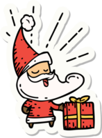 sticker of a tattoo style santa claus christmas character png