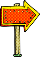 cartoon doodle lit up sign png