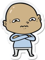 sticker van een cartoon nerveuze man png