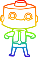 rainbow gradient line drawing of a cartoon robot png