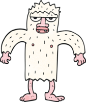 monstro yeti doodle dos desenhos animados png