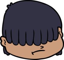 cartoon face with hair over eyes png