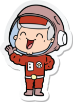 sticker of a happy cartoon astronaut png