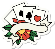 sticker of tattoo in traditional style of cards and banner png