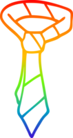 rainbow gradient line drawing of a cartoon office tie png