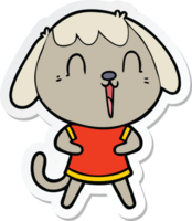 sticker of a cute cartoon dog png