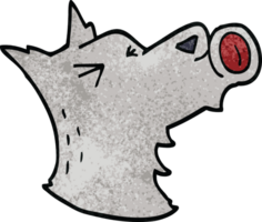 Cartoon-Doodle heulender Wolf png