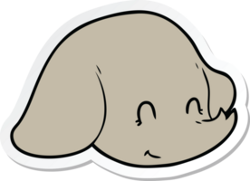 sticker of a cartoon elephant face png