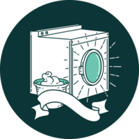 ikon av tatuering stil tvättning maskin png