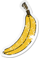 distressed sticker of a quirky hand drawn cartoon banana png