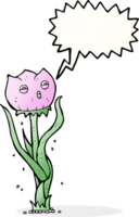 cartone animato fiore con discorso bolla png