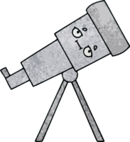 télescope de dessin animé de texture grunge rétro png