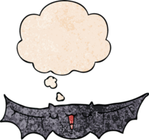 cartoon bat and thought bubble in grunge texture pattern style png