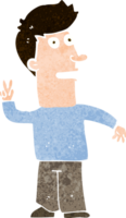 cartoon man making peace sign png