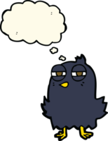 funny cartoon bird with thought bubble png