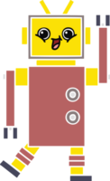 flat color retro cartoon robot png