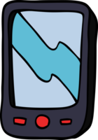 tecknad doodle mobiltelefon png