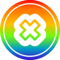 Multiplikationszeichen kreisförmig im Regenbogenspektrum png