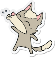 sticker of a howling wolf cartoon png