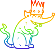 rainbow gradient line drawing cartoon rat king laughing png