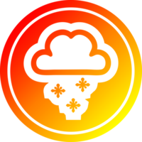 Schneewolke kreisförmig im heißen Gradientenspektrum png