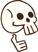 dibujo de tiza de calavera espeluznante png