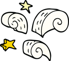 elemento espiral decorativo doodle de dibujos animados png