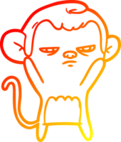 warm gradient line drawing cartoon monkey png