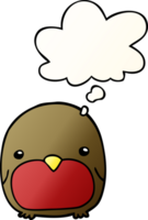 cute cartoon penguin and thought bubble in smooth gradient style png