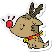 adesivo de uma rena de natal de desenho animado png