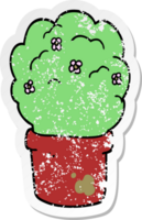 distressed sticker of a cartoon shrub png