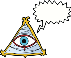 cartoon mystic eye symbol with speech bubble png