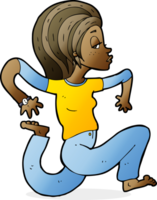 cartoon woman running png